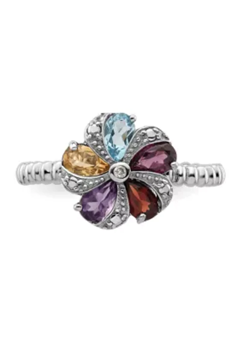 1.02 ct. t.w. Gemstone and 0.01 Diamond Stackable Expressions Ring Sterling Silver