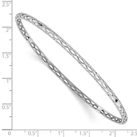 14K Gold Polished and Textured Slip-on Bangle