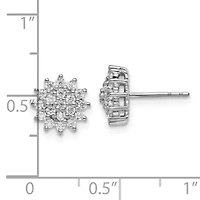 Lab Created 1/2 ct. t.w. Lab Grown Diamond Cluster Post Earrings in 14K Gold