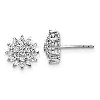 Lab Created 1/2 ct. t.w. Lab Grown Diamond Cluster Post Earrings in 14K Gold