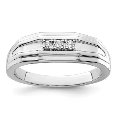 Lab Created 1/6 ct. t.w. Grown Diamond Men's Ring 14K White Gold