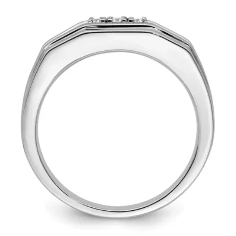 Lab Created 1/6 ct. t.w. Grown Diamond Men's Ring 14K White Gold