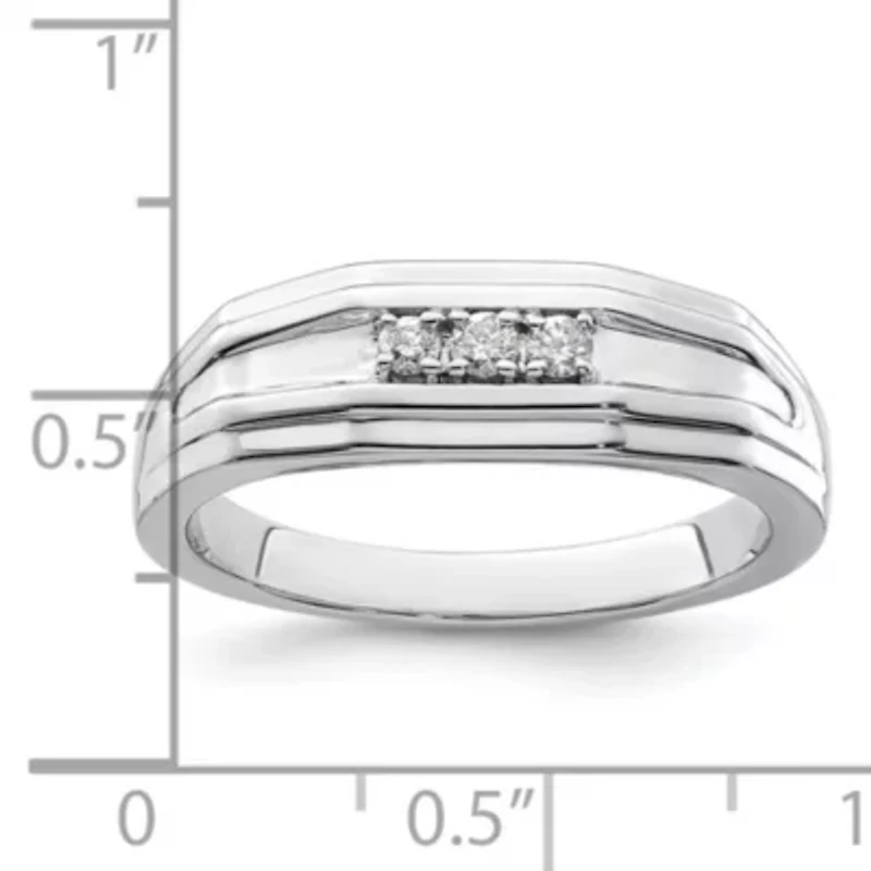 Lab Created 1/6 ct. t.w. Grown Diamond Men's Ring 14K White Gold