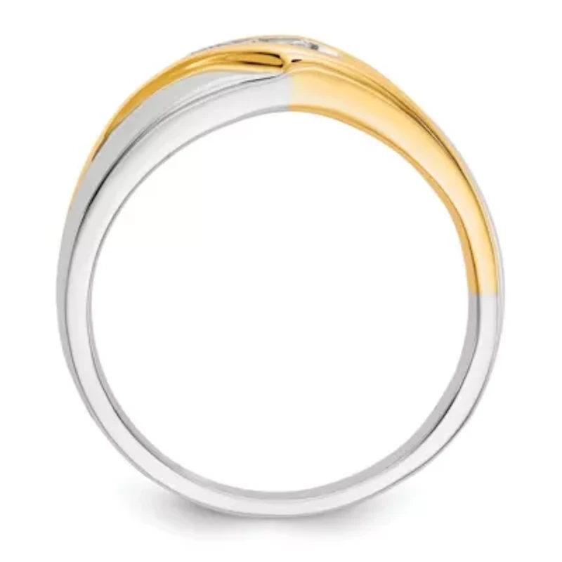 Lab Created 1/6 ct. t.w. Grown Diamond Men's Ring 14K Two-Tone