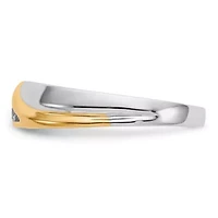 Lab Created 1/6 ct. t.w. Grown Diamond Men's Ring 14K Two-Tone