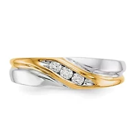 Lab Created 1/6 ct. t.w. Grown Diamond Men's Ring 14K Two-Tone