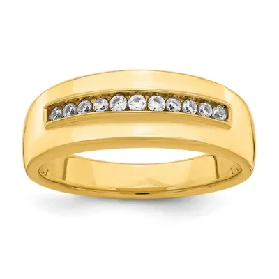 Lab Created 1/4 ct. t.w. Grown Diamond Men's Band 14K Yellow Gold