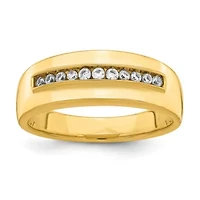 Lab Created 1/4 ct. t.w. Grown Diamond Men's Band 14K Yellow Gold