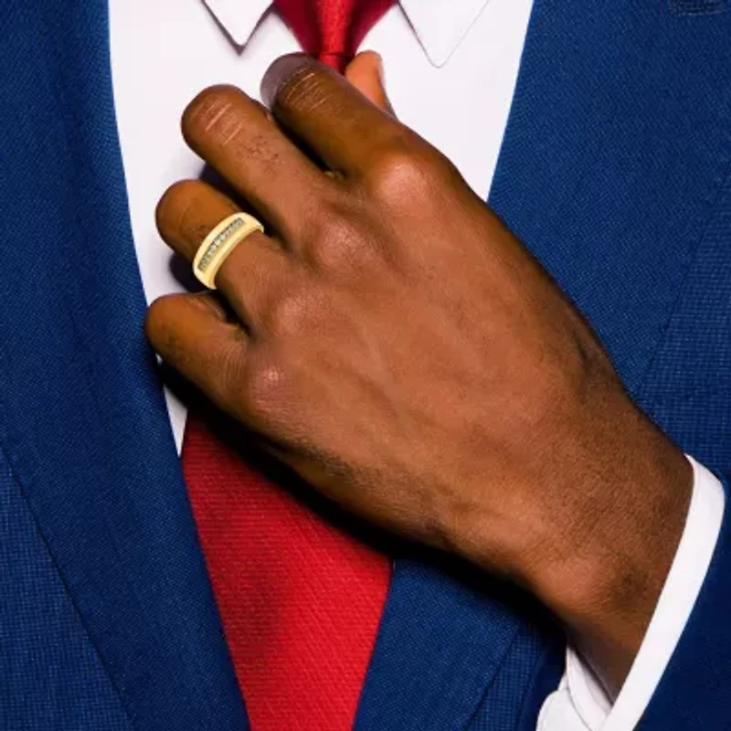 Lab Created 1/4 ct. t.w. Grown Diamond Men's Band 14K Yellow Gold