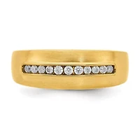 Lab Created 1/4 ct. t.w. Grown Diamond Men's Band 14K Yellow Gold