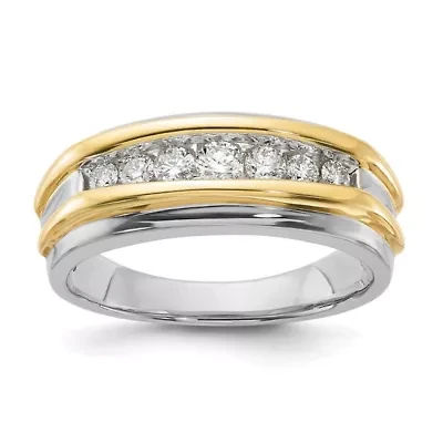 Lab Created 1/2 ct. t.w. Grown Diamond Men's Band 14K Two-Tone