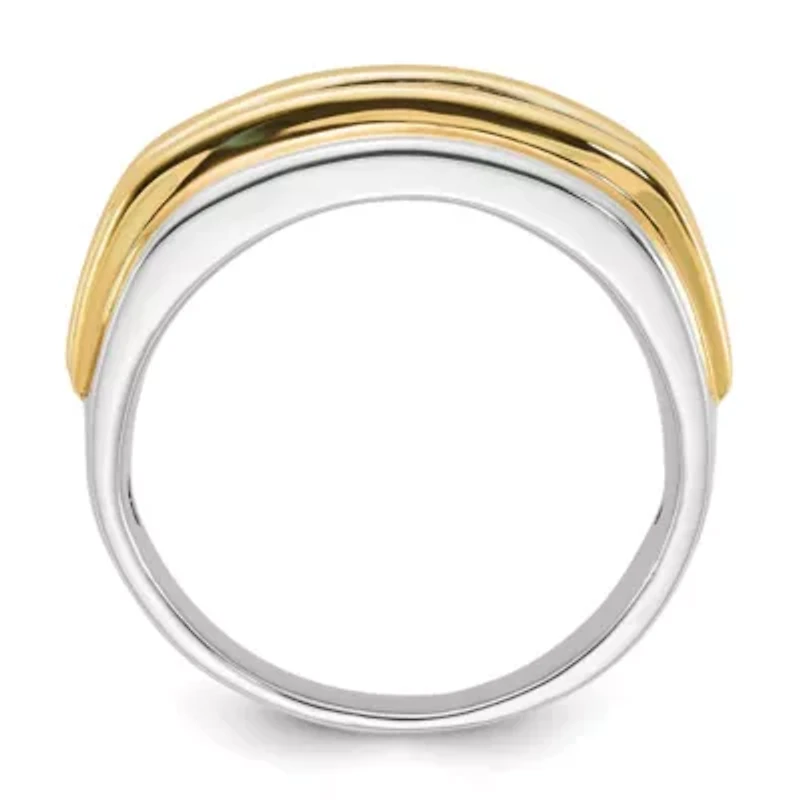 Lab Created 1/2 ct. t.w. Grown Diamond Men's Band 14K Two-Tone