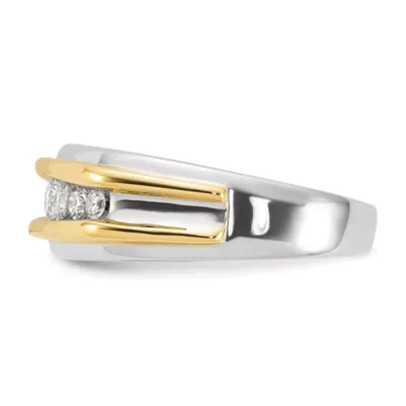 Lab Created 1/2 ct. t.w. Grown Diamond Men's Band 14K Two-Tone