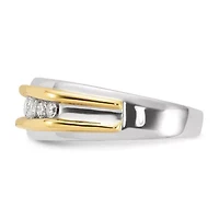 Lab Created 1/2 ct. t.w. Grown Diamond Men's Band 14K Two-Tone