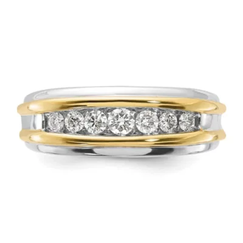 Lab Created 1/2 ct. t.w. Grown Diamond Men's Band 14K Two-Tone