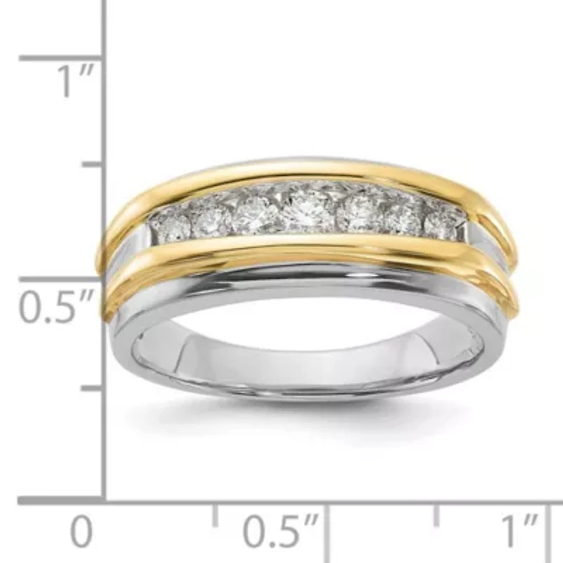 Lab Created 1/2 ct. t.w. Grown Diamond Men's Band 14K Two-Tone