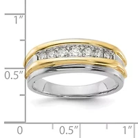 Lab Created 1/2 ct. t.w. Grown Diamond Men's Band 14K Two-Tone