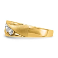 Lab Created 5/8 ct. t.w. Grown Diamond VS/SI GHI, Men's 3-stone Band 14K Yellow Gold