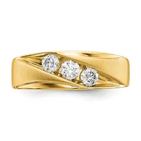 Lab Created 5/8 ct. t.w. Grown Diamond VS/SI GHI, Men's 3-stone Band 14K Yellow Gold