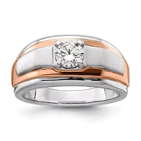 Lab Created 3/4 ct. t.w. Grown Diamond VS/SI GHI, Men's Ring 10K Two-Tone