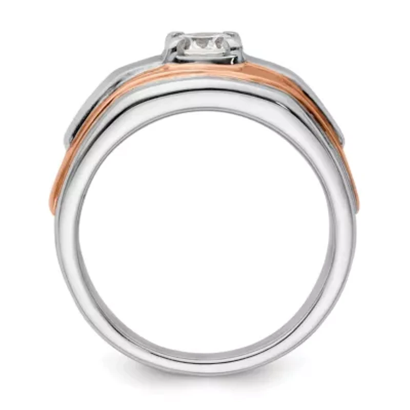 Lab Created 3/4 ct. t.w. Grown Diamond VS/SI GHI, Men's Ring 10K Two-Tone