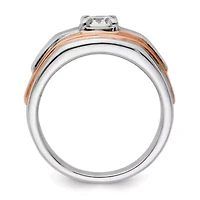 Lab Created 3/4 ct. t.w. Grown Diamond VS/SI GHI, Men's Ring 10K Two-Tone