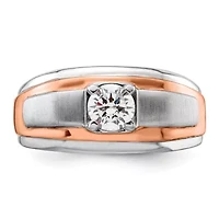 Lab Created 3/4 ct. t.w. Grown Diamond VS/SI GHI, Men's Ring 10K Two-Tone