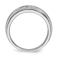 Lab Created 1/2 ct. t.w. Grown Dia. VS/SI GHI, Double Miligrain Mens Ring 14K White Gold