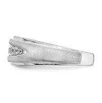 Lab Created 1/2 ct. t.w. Grown Dia. VS/SI GHI, Double Miligrain Mens Ring 14K White Gold