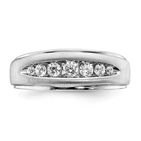 Lab Created 1/2 ct. t.w. Grown Dia. VS/SI GHI, Double Miligrain Mens Ring 14K White Gold