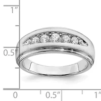 Lab Created 1/2 ct. t.w. Grown Dia. VS/SI GHI, Double Miligrain Mens Ring 14K White Gold