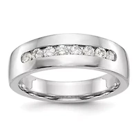 Lab Created 1/2 ct. t.w. Grown Diamond Men's Band 14K White Gold