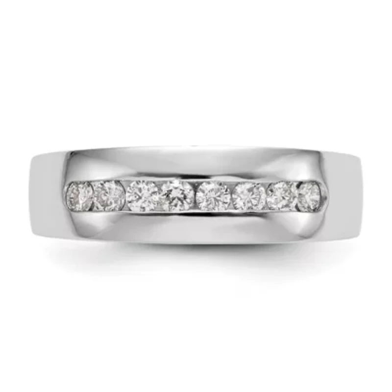 Lab Created 1/2 ct. t.w. Grown Diamond Men's Band 14K White Gold