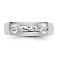 Lab Created 1/2 ct. t.w. Grown Diamond Men's Band 14K White Gold