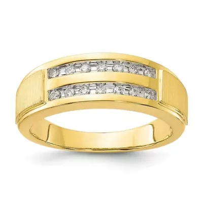 Lab Created 1/5 ct. t.w. Grown Diamond Men's Band 10K Yellow Gold