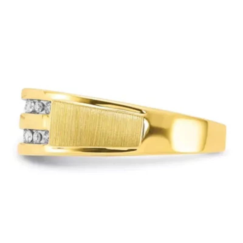 Lab Created 1/5 ct. t.w. Grown Diamond Men's Band 10K Yellow Gold
