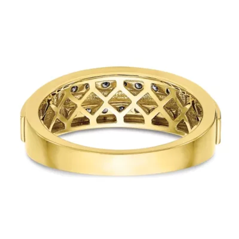Lab Created 1/5 ct. t.w. Grown Diamond Men's Band 10K Yellow Gold
