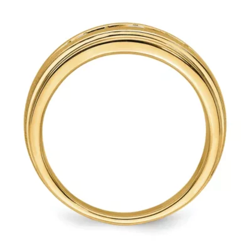 Lab Created 1/2 ct. t.w. Grown Diamond VS/SI GHI, Men's Ring 10K Yellow Gold