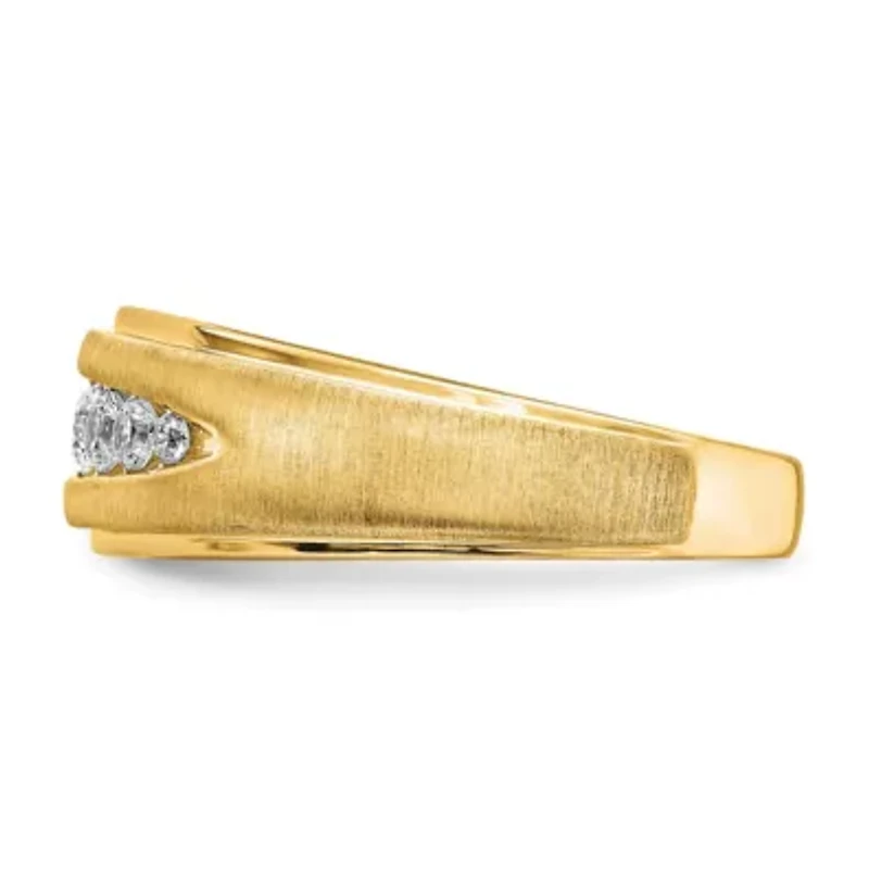 Lab Created 1/2 ct. t.w. Grown Diamond VS/SI GHI, Men's Ring 10K Yellow Gold