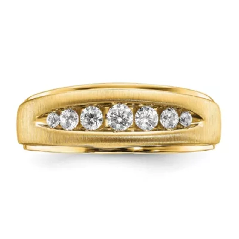 Lab Created 1/2 ct. t.w. Grown Diamond VS/SI GHI, Men's Ring 10K Yellow Gold