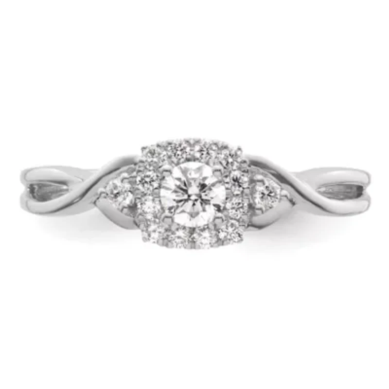 Lab Created 3/8 ct. t.w. Grown Diamond VS/SI GH, Complete Bypass Ring 14K White Gold