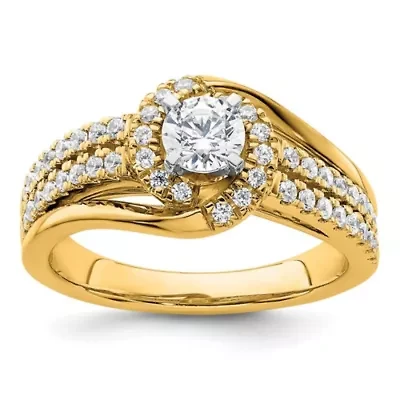 Lab Created 3/4 ct. t.w. Grown Diamond VS/SI GH, Complete Engagement Ring 14K Yellow Gold
