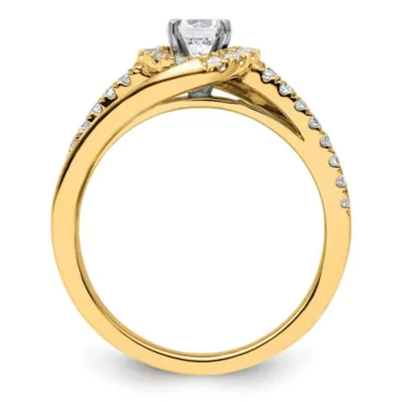 Lab Created 3/4 ct. t.w. Grown Diamond VS/SI GH, Complete Engagement Ring 14K Yellow Gold