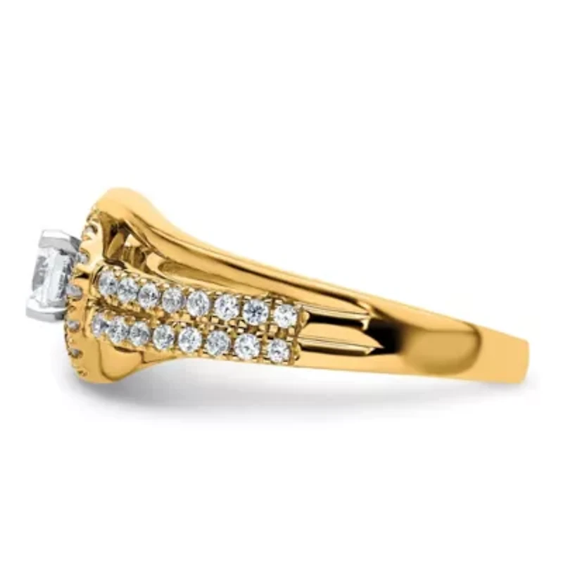 Lab Created 3/4 ct. t.w. Grown Diamond VS/SI GH, Complete Engagement Ring 14K Yellow Gold