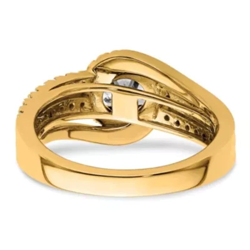 Lab Created 3/4 ct. t.w. Grown Diamond VS/SI GH, Complete Engagement Ring 14K Yellow Gold