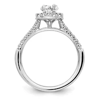 Lab Created 3/4 ct. t.w. Grown Diamond VS/SI GH, Oval Halo Engagement Complete Ring 14K White Gold