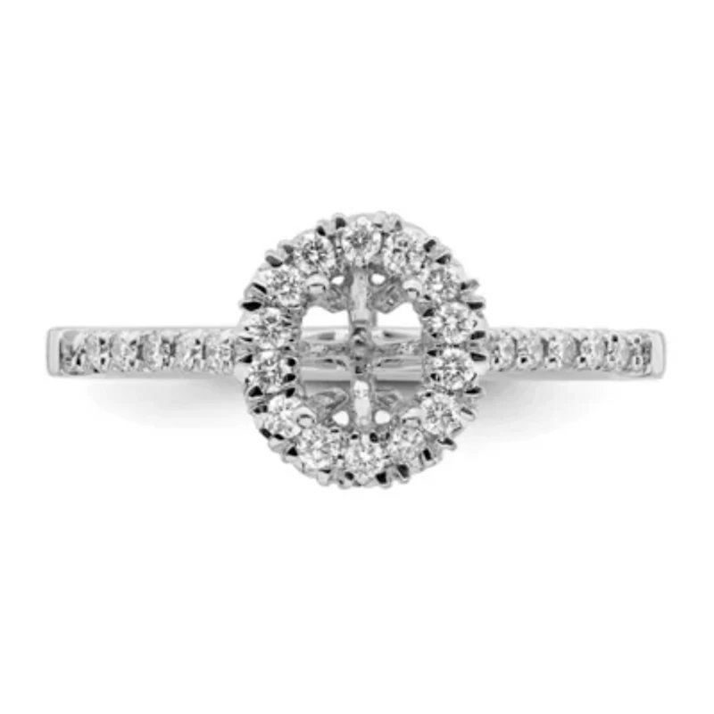 Lab Created 3/4 ct. t.w. Grown Diamond VS/SI GH, Oval Halo Engagement Complete Ring 14K White Gold