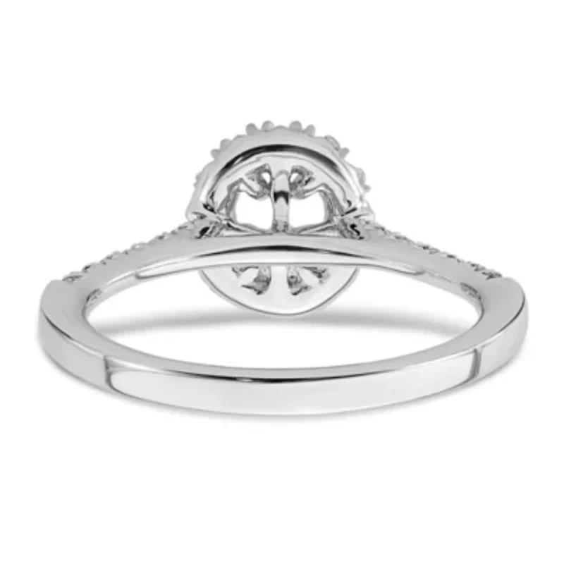 Lab Created 3/4 ct. t.w. Grown Diamond VS/SI GH, Oval Halo Engagement Complete Ring 14K White Gold