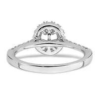 Lab Created 3/4 ct. t.w. Grown Diamond VS/SI GH, Oval Halo Engagement Complete Ring 14K White Gold