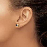 1/2 ct. t.w. Sapphire Post Earrings in 14K Gold